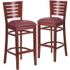 Carnegy Avenue 31.5 in. Burgundy Vinyl Seat/Mahogany Wood Frame Bar Stool (Set of 2) Carnegy Avenue 31.5 in. Burgundy Vinyl Seat/Mahogany Wood Frame Bar Stool (Set of 2)