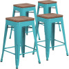 Carnegy Avenue 24 in. Crystal Teal-Blue Bar Stool (Set of 4) Carnegy Avenue 24 in. Crystal Teal-Blue Bar Stool (Set of 4)