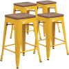 Carnegy Avenue 24 in. Yellow Bar Stool (Set of 4)