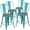 Carnegy Avenue 40.25 in. Crystal Teal-Blue Bar Stool (Set of 4) Carnegy Avenue 40.25 in. Crystal Teal-Blue Bar Stool (Set of 4)