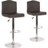 Carnegy Avenue 46.5 in. Black Leather Bar Stool (Set of 2)
