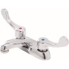 Gerber Commercial 4 in. Centerset 2-Handle Bathroom Faucet with Wrist Blade Handles and Less Drain 0.5 GPM in Chrome