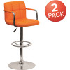 Carnegy Avenue 33.25 in. Orange Bar Stool (Set of2) Carnegy Avenue 33.25 in. Orange Bar Stool (Set of2)