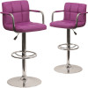 Carnegy Avenue 33.25 in. Purple Bar Stool (Set of2) Carnegy Avenue 33.25 in. Purple Bar Stool (Set of2)