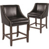 Carnegy Avenue 24 in Black Leather Bar Stool (Set of 2) Carnegy Avenue 24 in Black Leather Bar Stool (Set of 2)