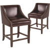 Carnegy Avenue 24 in Brown Leather Bar Stool (Set of 2) Carnegy Avenue 24 in Brown Leather Bar Stool (Set of 2)