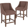 Carnegy Avenue 24 in Brown Fabric Bar Stool (Set of 2) Carnegy Avenue 24 in Brown Fabric Bar Stool (Set of 2)