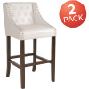 Carnegy Avenue 30 in White Leather Bar Stool (Set of 2) Carnegy Avenue 30 in White Leather Bar Stool (Set of 2)