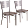 Carnegy Avenue Walnut Wood Seat/Silver Frame Restaurant Chairs (Set of 2) Carnegy Avenue Walnut Wood Seat/Silver Frame Restaurant Chairs (Set of 2)
