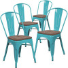 Carnegy Avenue Crystal Teal-Blue Restaurant Chairs (Set of 4) Carnegy Avenue Crystal Teal-Blue Restaurant Chairs (Set of 4)