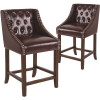 Carnegy Avenue 24 in. Brown Leather Bar stool (Set of 2) Carnegy Avenue 24 in. Brown Leather Bar stool (Set of 2)