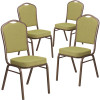 Carnegy Avenue Moss Fabric/Gold Vein Frame Banquet Stack Chair (Set of 4)