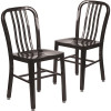 Carnegy Avenue Metal Outdoor Dining Chair in Black (Set of 2)