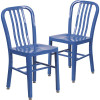 Carnegy Avenue Metal Outdoor Dining Chair in Blue (Set of 2)