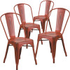 Carnegy Avenue Stackable Metal Outdoor Dining Chair in Kelly Red (Set of 4) Carnegy Avenue Stackable Metal Outdoor Dining Chair in Kelly Red (Set of 4)