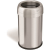 HLS COMMERCIAL 16 Gal. Round Open Top Stainless Steel Trash Can with Odor Filter