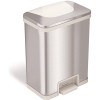 HLS COMMERCIAL 13 Gal. Pedal-Sensor Stainless Steel Trash Can with White Trim and Odor Filter HLS COMMERCIAL 13 Gal. Pedal-Sensor Stainless Steel Trash Can with White Trim and Odor Filter