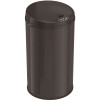 HLS COMMERCIAL 8 Gal. Round Stainless Steel Sensor Trash Can in Black with Odor Filter