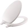 Elongated Closed Front Wood Toilet Seat in White