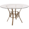 Carnegy Avenue 48RD Glass Table/Silver Frame