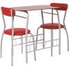 Carnegy Avenue 3-Piece 29 in. Red Glass Dining Table and Chair Set