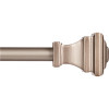 Kenney Fast Fit Easy Install Milton 66 in. - 120 in. Adjustable Single Curtain Rod 5/8 in. Dia., Pewter with Square Finials