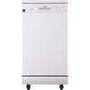 Danby 18 in. White Electronic Portable Dishwasher with 4-Cycles with 8-Place Settings Capacity