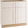 Vesper White Shaker Assembled Plywood Sink Base Kitchen Cabinet with Soft Closes 36 in. x 34.5 in. x 24 in.