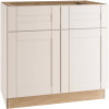 Vesper White Shaker Assembled Plywood Bath Vanity Sink Base Cabinet with Soft Close 33 in. x 34.5 in. x 21 in.