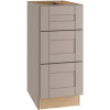 Veiled Gray Plywood Shaker Stock Assembled Base Drawer Kitchen Cabinet Soft Close (15 in. x 34.5 in. x 21 in.)