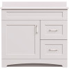 MagickWoods Brixton 36 in. W x 21 in. D Bath Vanity Cabinet in Vanilla White with Right Hand Side Drawers