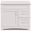 MagickWoods Brixton 36 in. W x 21 in. D Bath Vanity Cabinet in Vanilla White with Right Hand Side Drawers MagickWoods Brixton 36 in. W x 21 in. D Bath Vanity Cabinet in Vanilla White with Right Hand Side Drawers