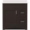 MagickWoods Brixton 30 in. W x 18 in. D Bath Vanity Cabinet in Dark Chestnut with Right Hand Side Drawers