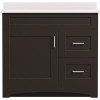 MagickWoods Brixton 36 in. W x 21 in. D Bath Vanity Cabinet in Dark Chestnut with Right Hand Side Drawers MagickWoods Brixton 36 in. W x 21 in. D Bath Vanity Cabinet in Dark Chestnut with Right Hand Side Drawers