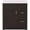 MagickWoods Brixton 30 in. W x 21 in. D Bath Vanity Cabinet in Dark Chestnut with Right Hand Side Drawers