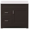 MagickWoods Brixton 36 in. W x 21 in. D Bath Vanity Cabinet in Dark Chestnut with Left Hand Side Drawers