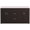 MagickWoods Brixton 60 in. W x 18 in. D Double Bowl Bath Vanity Cabinet in Dark Chestnut