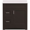 MagickWoods Brixton 30 in. W x 18 in. D Bath Vanity Cabinet in Dark Chestnut with Left Hand Side Drawers