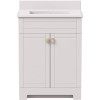 Canberra 25 in. W x 19 in. D Bath Vanity in Vanilla White with Cultured Marble Vanity Top in White with White Basin
