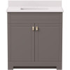 Canberra 31 in. W x 19 in. D Bath Vanity in Gray Slate with Cultured Marble Vanity Top in Solid White with White Basin