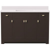 Canberra 49 in. W x 19 in. D Bath Vanity in Dark Chestnut with Cultured Marble Vanity Top in White with White Basin