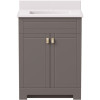 Canberra 25 in. W x 19 in. D Bath Vanity in Gray Slate with Cultured Marble Vanity Top in Solid White with White Basin