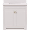 Canberra 31 in. W x 19 in. D Bath Vanity in Vanilla White with Cultured Marble Vanity Top in White with White Basin