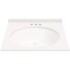 MagickWoods 19 in. W x 17 in. D Cultured Marble Oval Non Recessed Single Basin Vanity Top in White with White Basin