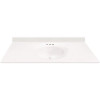 MagickWoods 49 in. W x 22 in. D Cultured Marble Oval Recessed Single Basin Vanity Top in White with White Basin