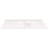MagickWoods 61 in. W x 19 in. D Cultured Marble Oval Recessed Single Basin Vanity Top in White with White Basin