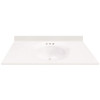 MagickWoods 43 in. W x 22 in. D Cultured Marble Oval Recessed Single Basin Vanity Top in White with White Basin