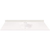 MagickWoods 61 in. W x 22 in. D Cultured Marble Oval Recessed Single Basin Vanity Top in White with White Basin