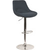 Carnegy Avenue 44.5 in. Blue Fabric Adjustable Bar Stool Carnegy Avenue 44.5 in. Blue Fabric Adjustable Bar Stool