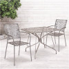 Carnegy Avenue Clear Top/Black Rattan Round Metal Outdoor Bistro Table